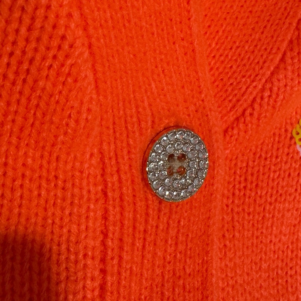 New! QUEEN OF SPARKLES Neon Orange Tequila Drink Icon Cardigan - Picture 9 of 10